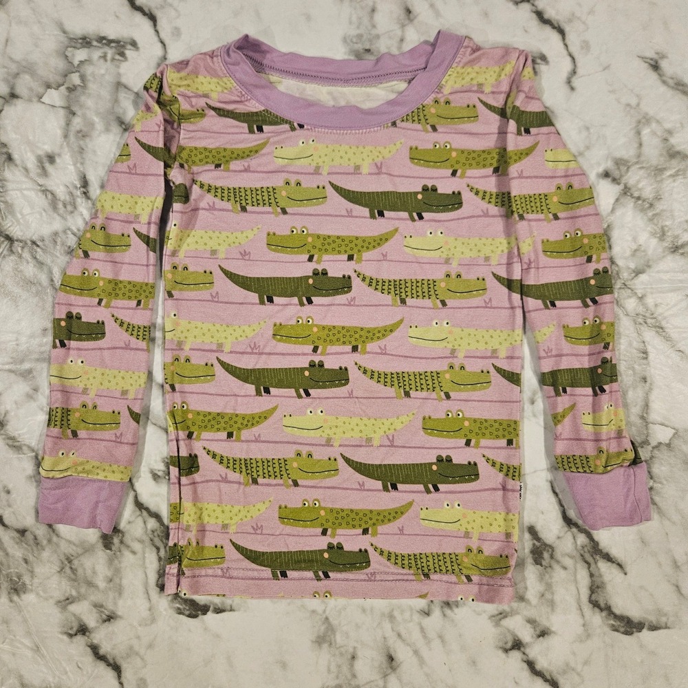 Little Sleepies Purple Alligator Print Bamboo Pajama Top Shirt ONLY Size 3T